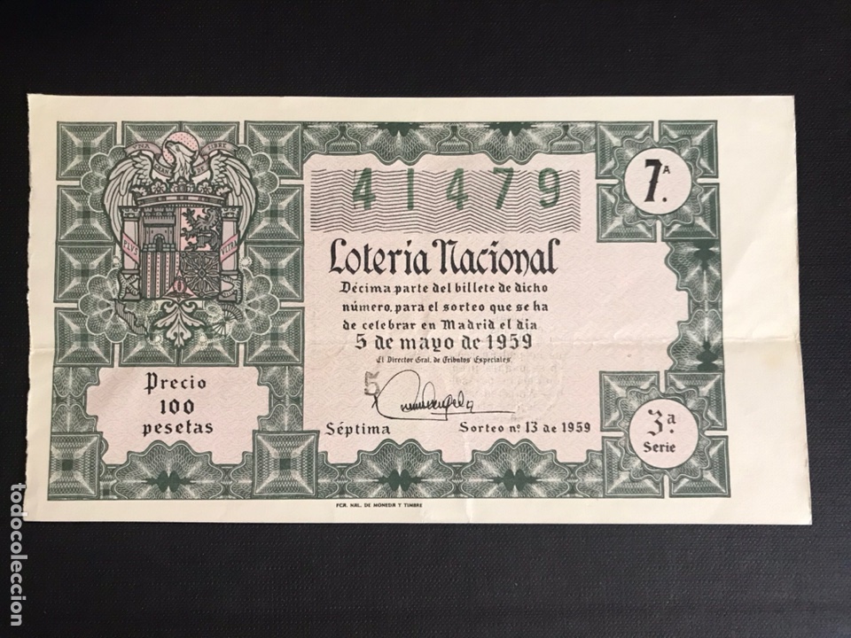 Nationale spanische Lotterie: Loteria A&ntilde;o 1959 sorteo 13
