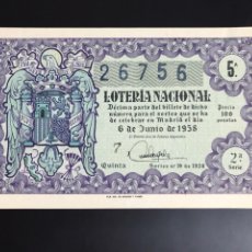 Lotería Nacional: LOTERIA AÑO 1958 SORTEO 16