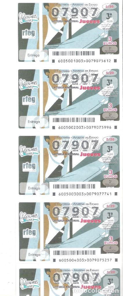 Lotaria Nacional: 5 DECIMOS LOTERIA JUEVES - 16 ENERO 2020 - 5/20 - GIMNASIA - VALORES DEL DEPORTE - ENTREGA