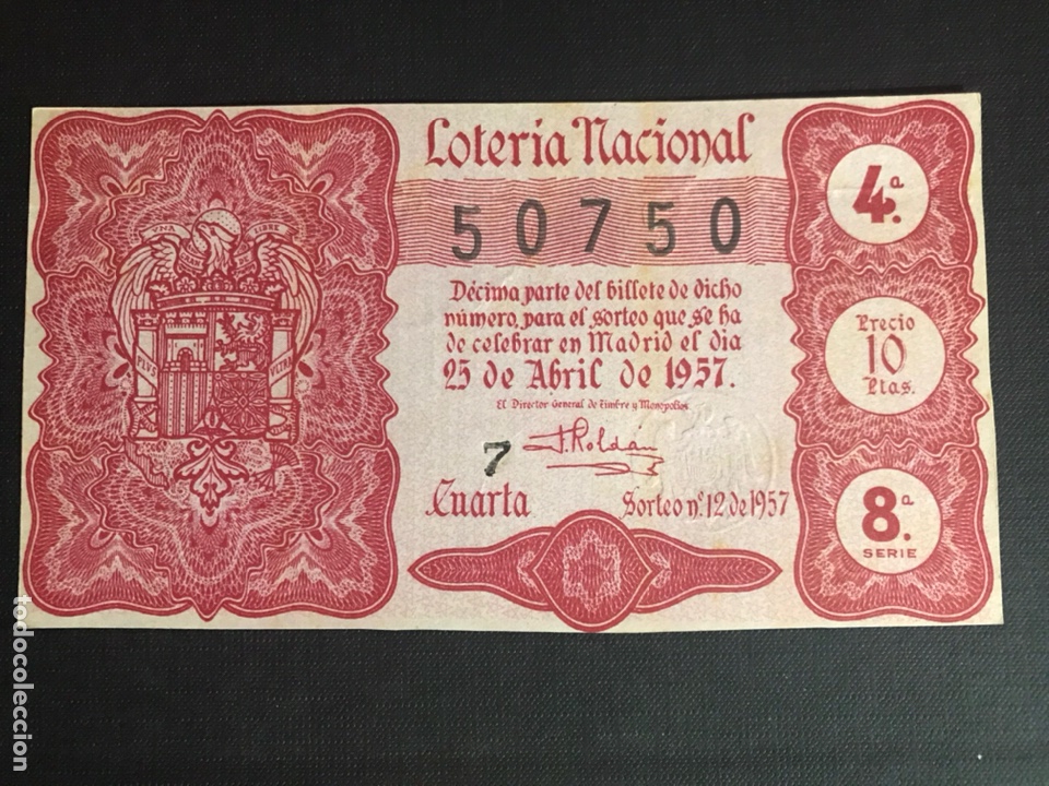 Nationale spanische Lotterie: Loteria A&ntilde;o 1957 sorteo 12