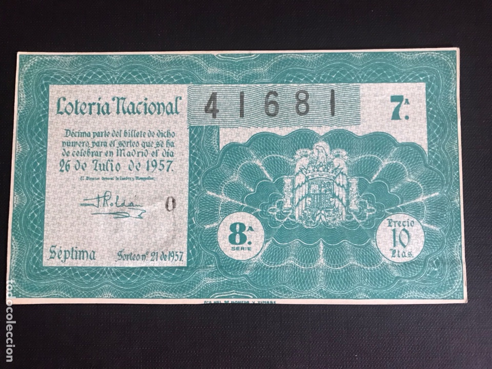 Nationale spanische Lotterie: Loteria A&ntilde;o 1957 sorteo 21