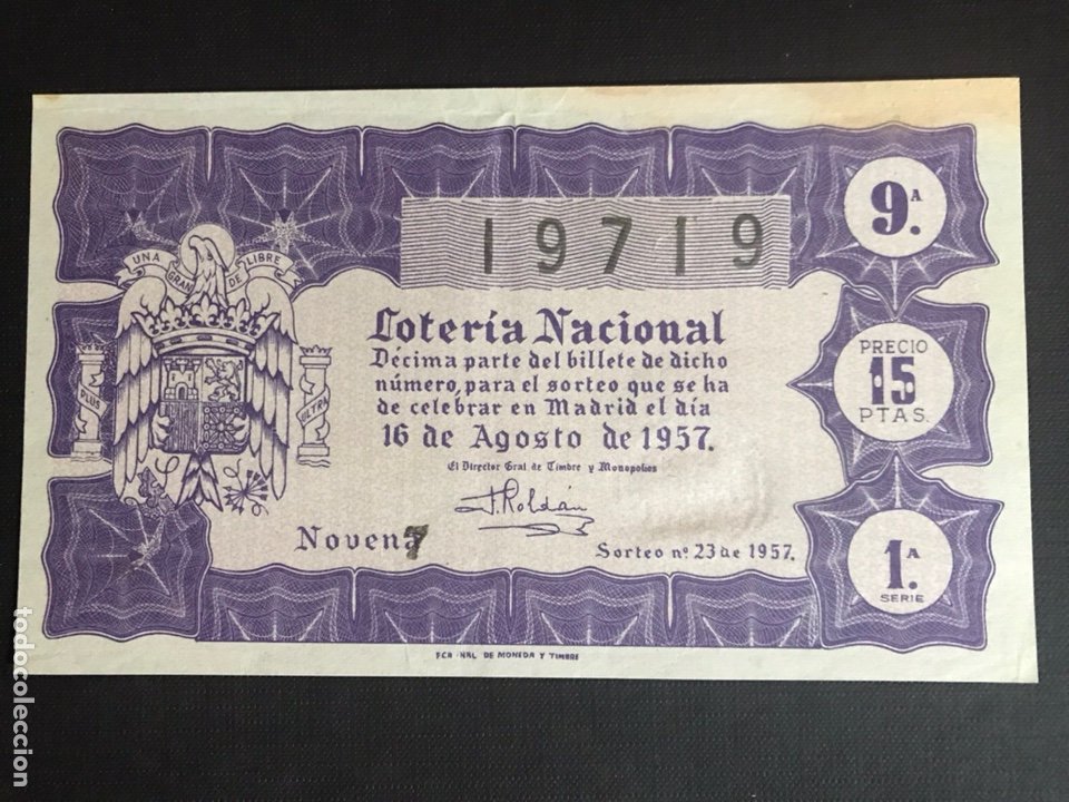 National Spanish Lottery: Loteria A&ntilde;o 1957 sorteo 23