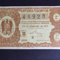 Lotería Nacional: LOTERIA AÑO 1955 SORTEO 27