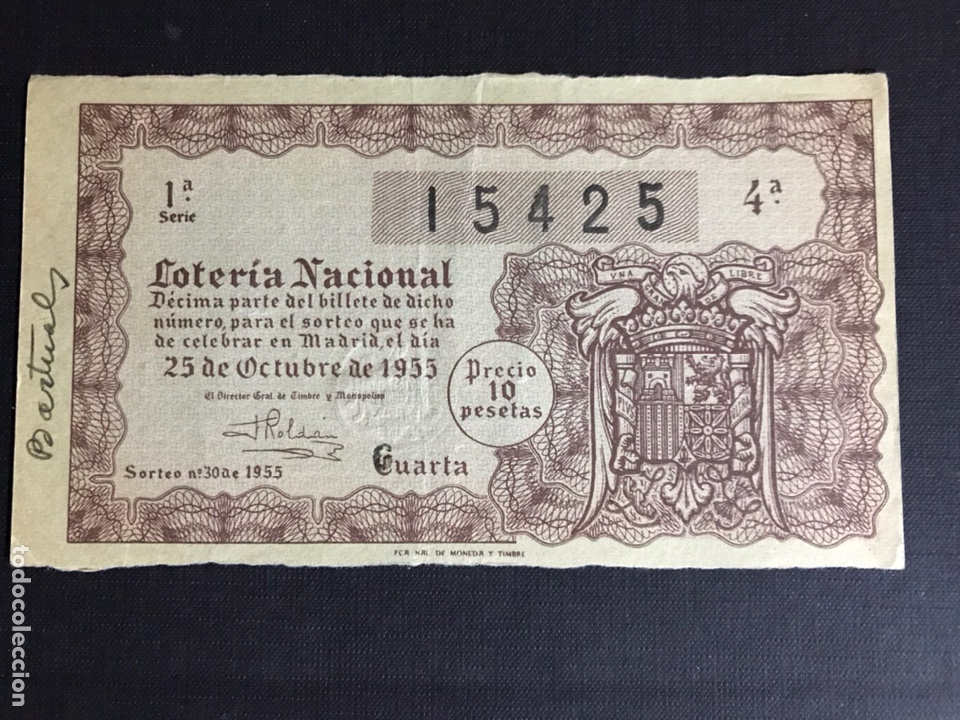 National Spanish Lottery: Loteria A&ntilde;o 1955 sorteo 30
