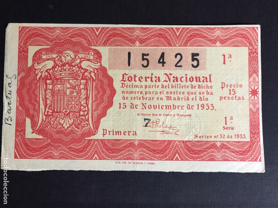 National Spanish Lottery: Loteria A&ntilde;o 1955 sorteo 32