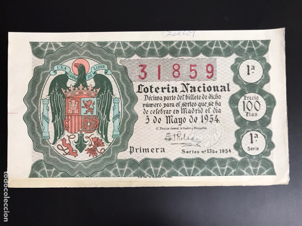 National Spanish Lottery: Loteria A&ntilde;o 1954 sorteo 13