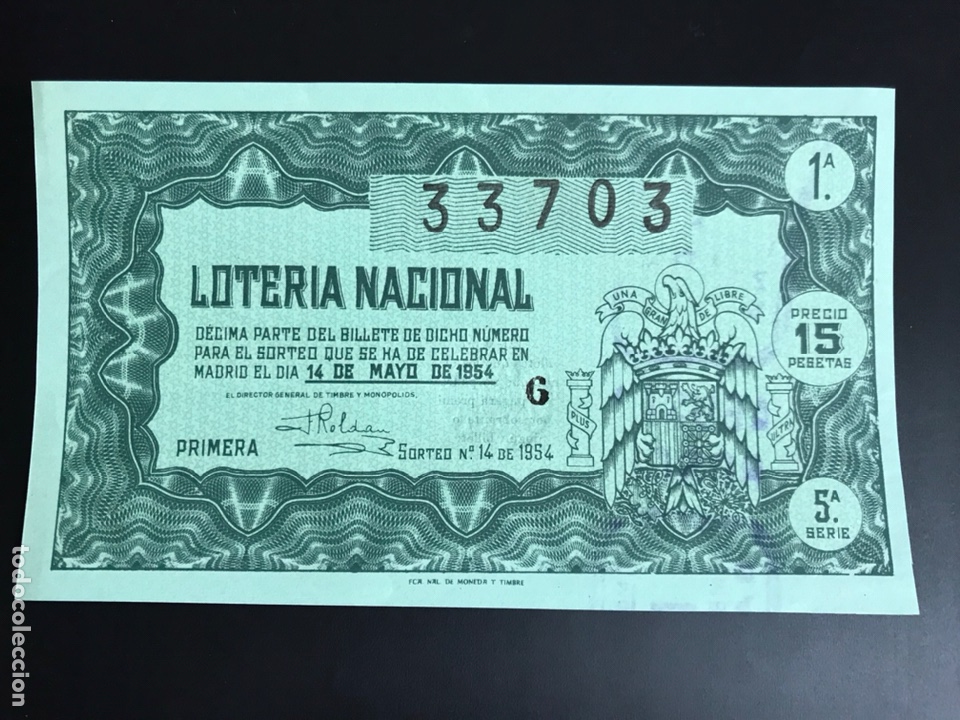 National Spanish Lottery: Loteria A&ntilde;o 1954 sorteo 14