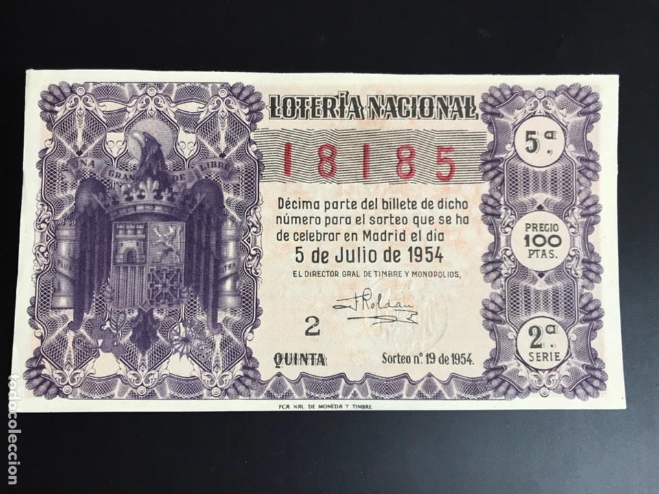 Loterie Nationale: Loteria A&ntilde;o 1954 sorteo 19