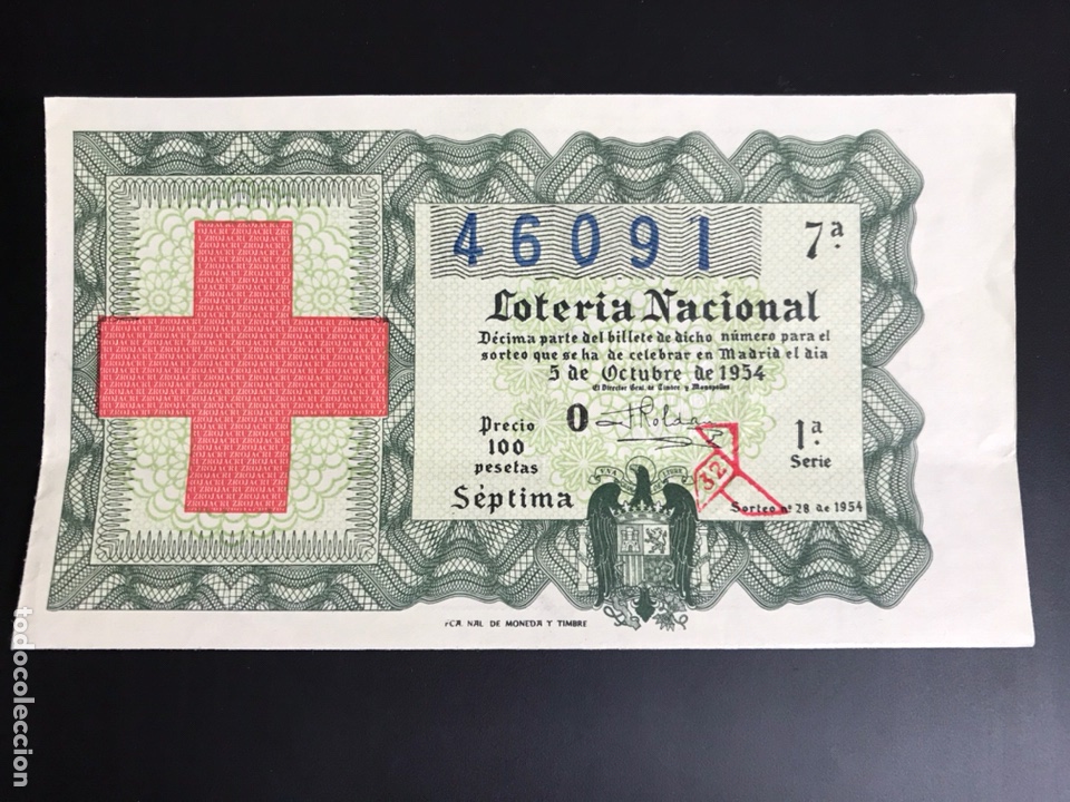 Loterie Nationale: Loteria A&ntilde;o 1954 sorteo 28