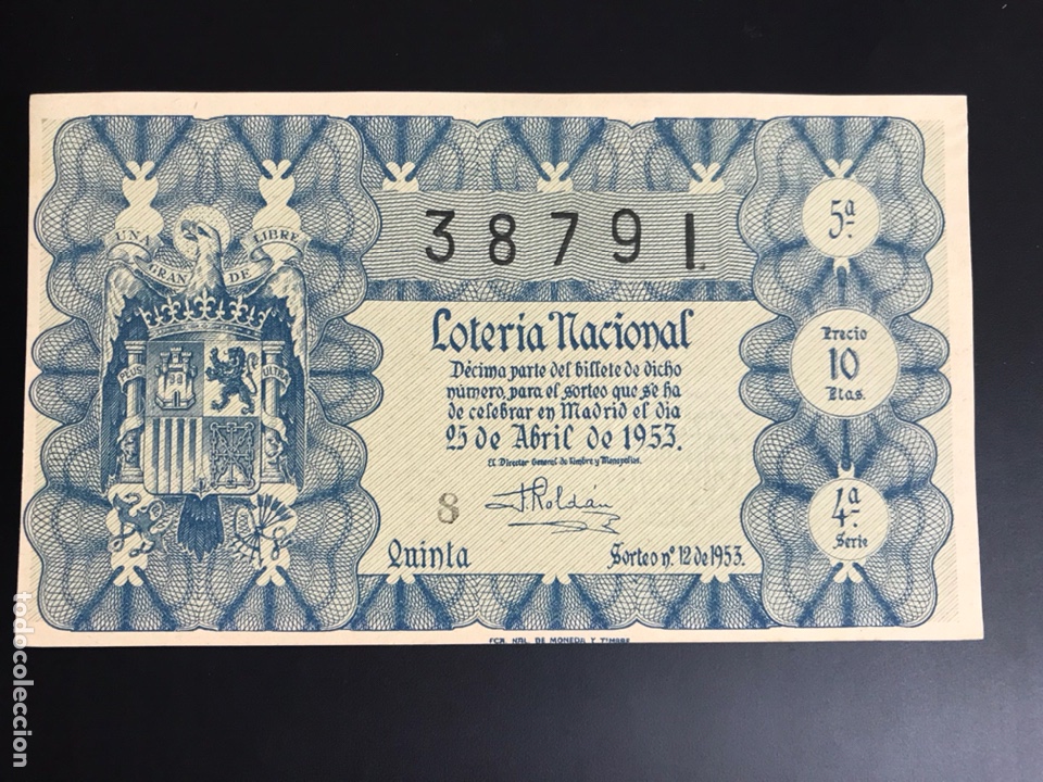 National Spanish Lottery: Loteria A&ntilde;o 1953 sorteo 12