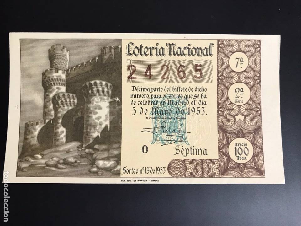 Lotaria Nacional: Loteria A&ntilde;o 1953 sorteo 13