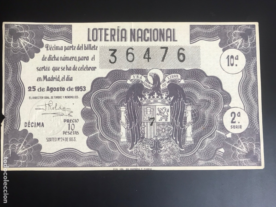Lotaria Nacional: Loteria A&ntilde;o 1953 sorteo 24