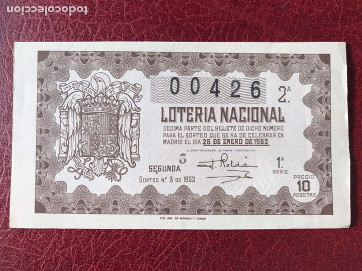 Loterie Nationale: Loteria A&ntilde;o 1952 sorteo 3