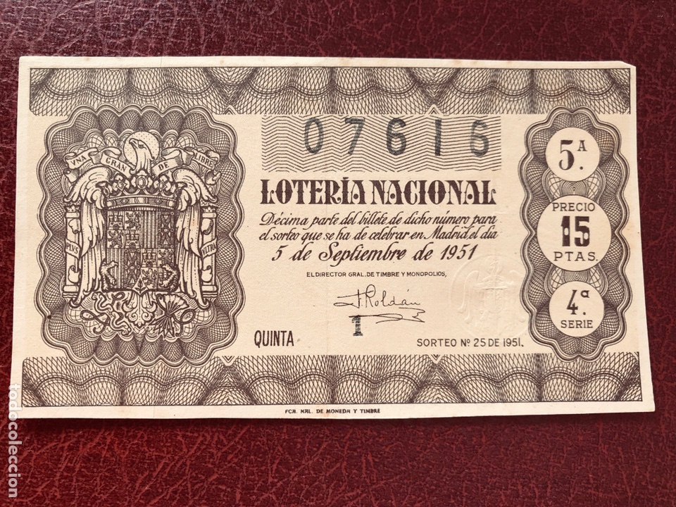 National Spanish Lottery: Loteria A&ntilde;o 1951 sorteo 25