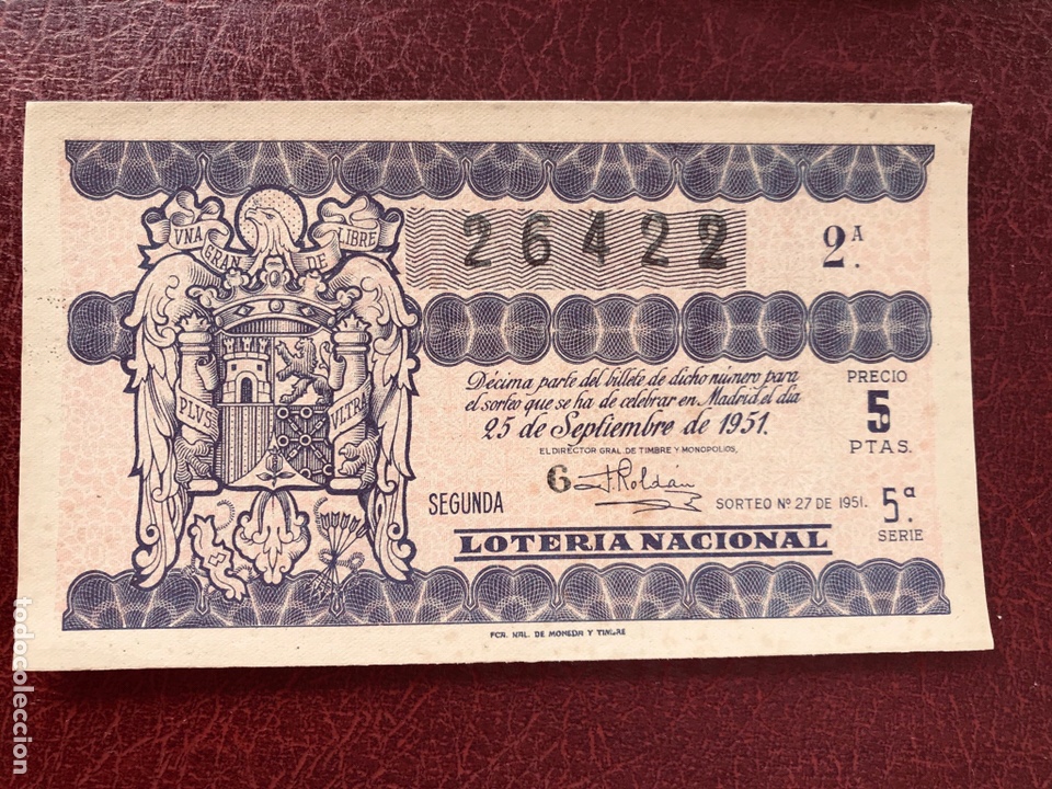 National Spanish Lottery: Loteria A&ntilde;o 1951 sorteo 27