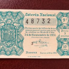Lotería Nacional: LOTERIA AÑO 1951 SORTEO 33