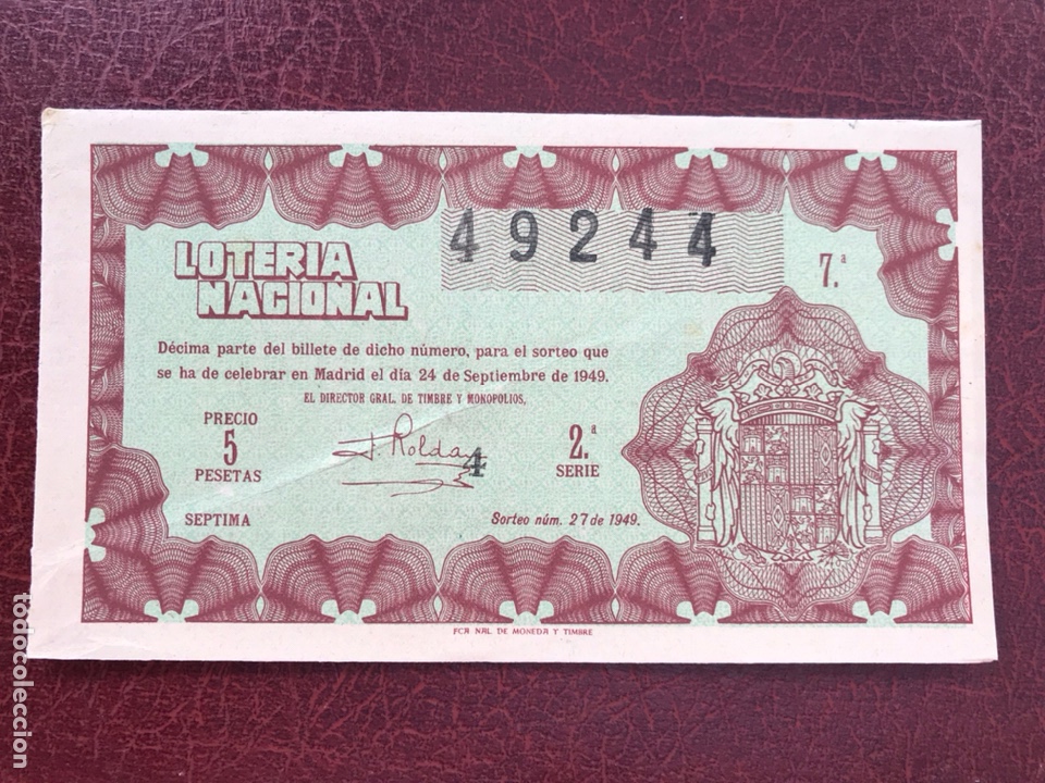 National Spanish Lottery: Loteria A&ntilde;o 1949 sorteo 27