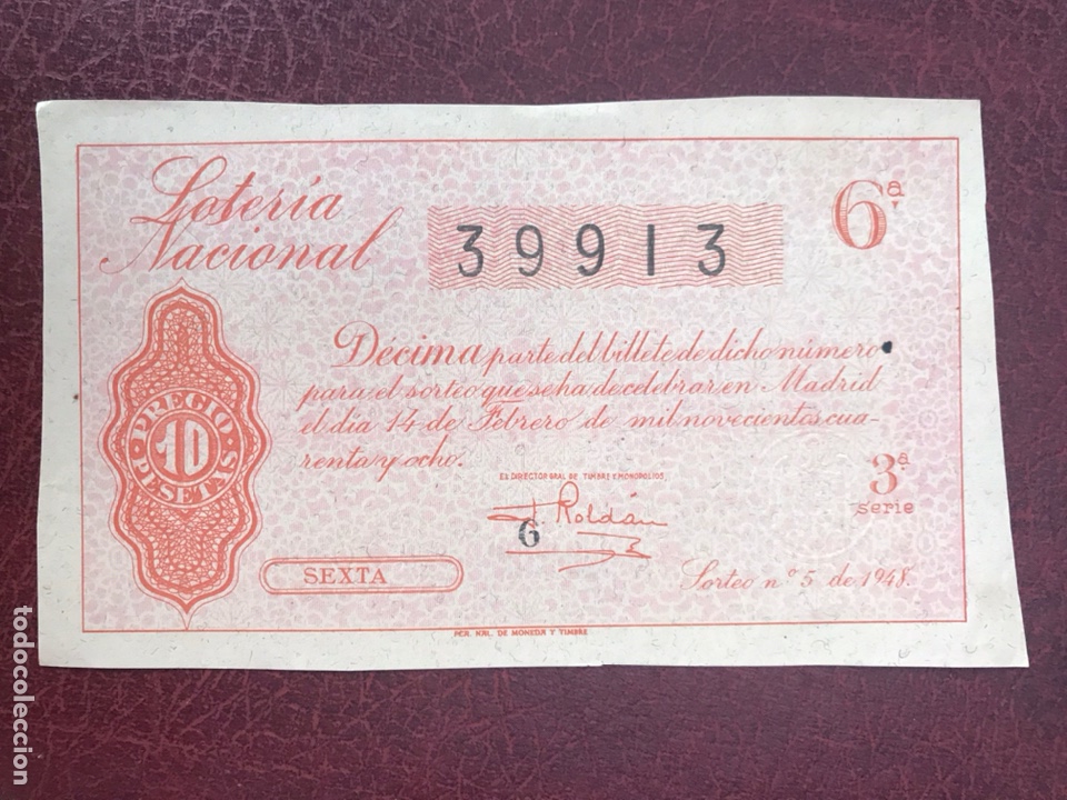 Nationale spanische Lotterie: Loteria A&ntilde;o 1948 sorteo 5