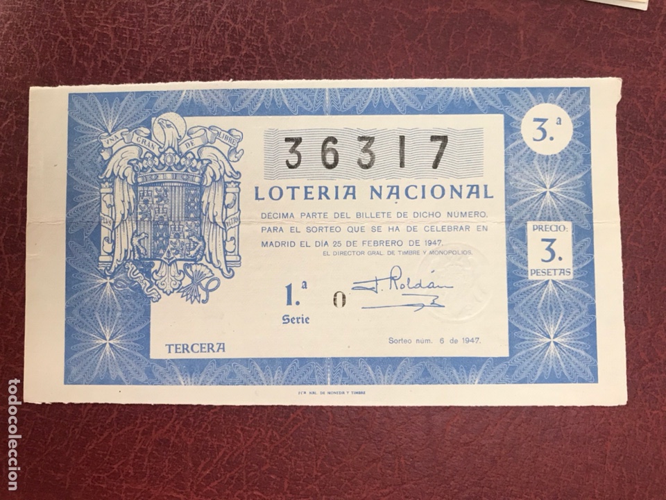 Nationale spanische Lotterie: Loteria A&ntilde;o 1947 sorteo 6