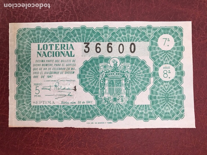 National Spanish Lottery: Loteria A&ntilde;o 1947 sorteo 35