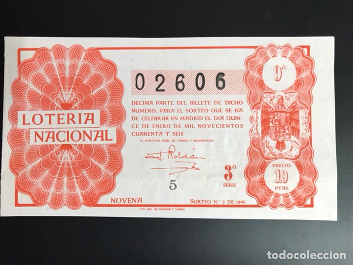 National Spanish Lottery: Loteria A&ntilde;o 1946 sorteo 2