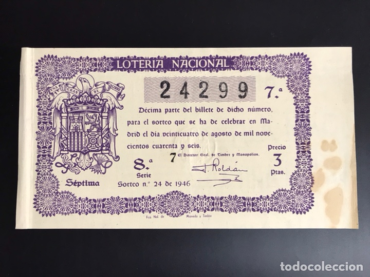 National Spanish Lottery: Loteria A&ntilde;o 1946 sorteo 24