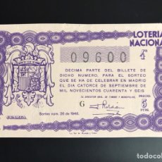 Lotería Nacional: LOTERIA AÑO 1946 SORTEO 26