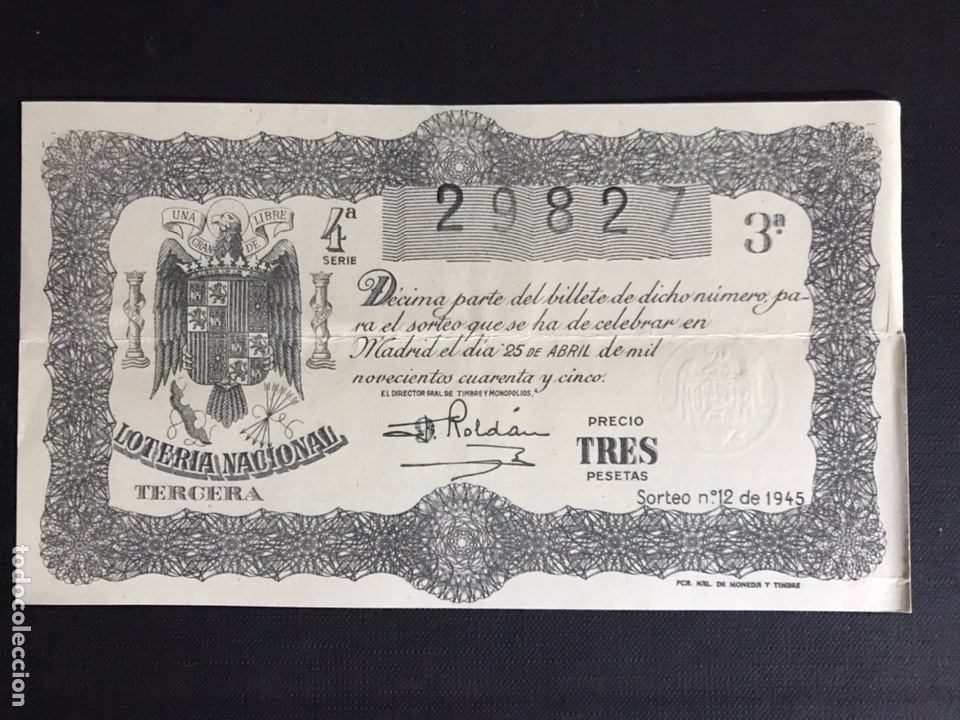 National Spanish Lottery: Loteria A&ntilde;o 1945 sorteo 12