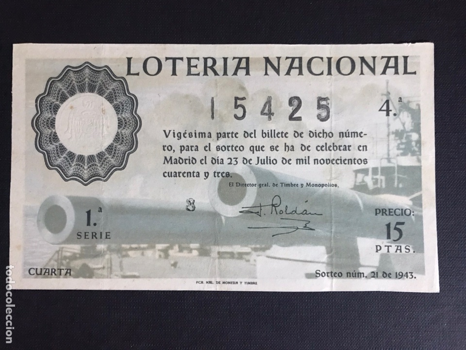 Loterie Nationale: Loteria A&ntilde;o 1943 sorteo 21
