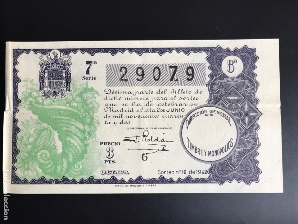 Nationale spanische Lotterie: Loteria A&ntilde;o 1942 sorteo 16