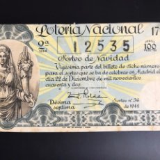 Lotería Nacional: LOTERIA AÑO 1942 SORTEO 36 NAVIDAD