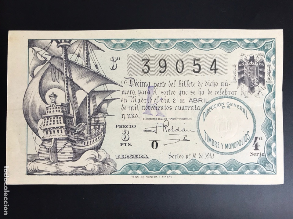 Lotaria Nacional: Loteria A&ntilde;o 1941 sorteo 10