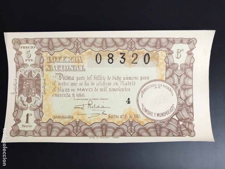 Nationale spanische Lotterie: Loteria A&ntilde;o 1941 sorteo 15