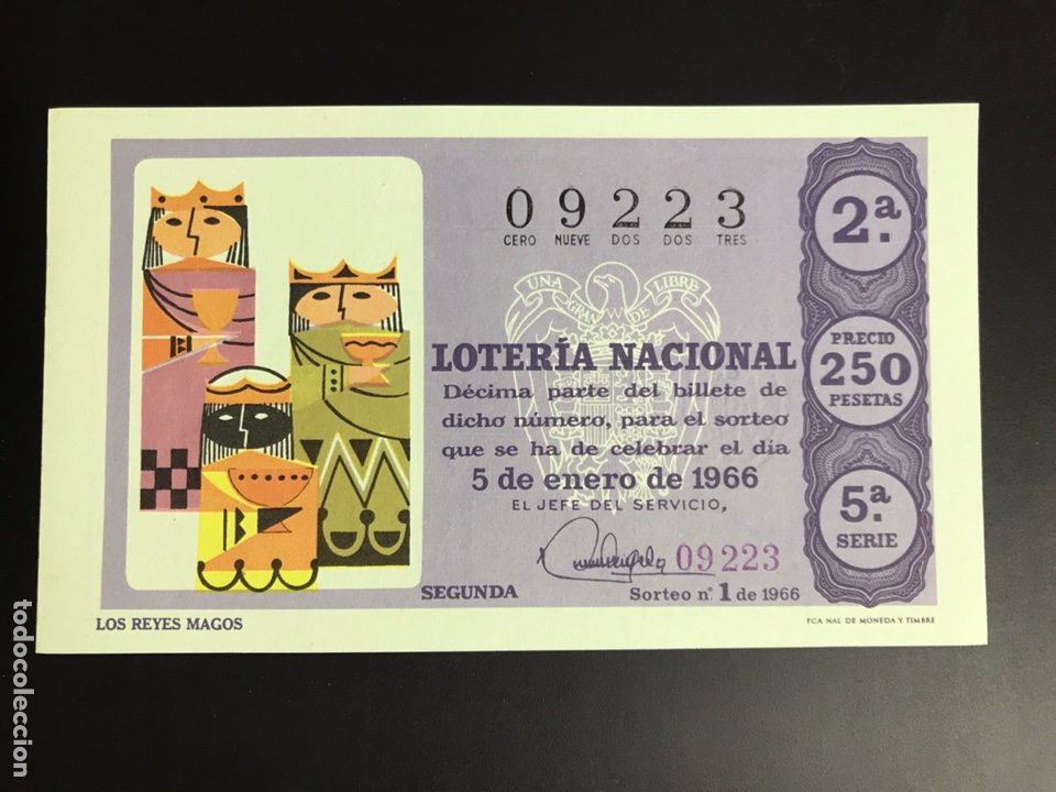 National Spanish Lottery: Loteria A&ntilde;o 1966 sorteo 1