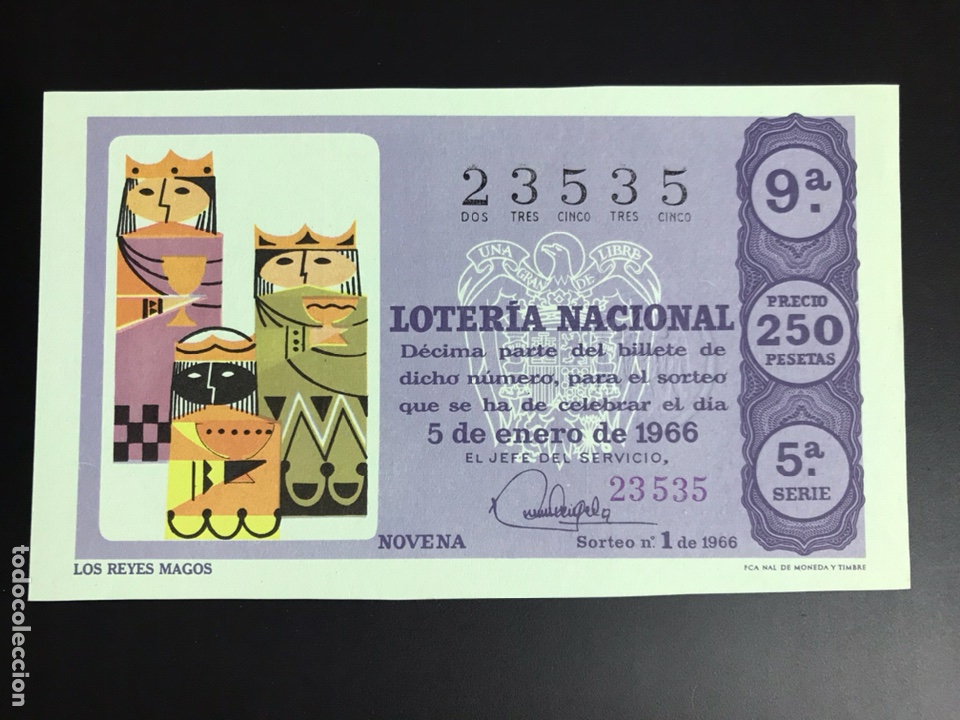National Spanish Lottery: Loteria A&ntilde;o 1966 sorteo 1