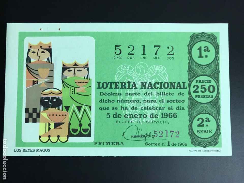 National Spanish Lottery: Loteria A&ntilde;o 1966 sorteo 1