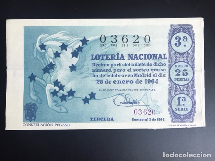 Loter&iacute;a Nacional: Loteria A&ntilde;o 1964 sorteo 3
