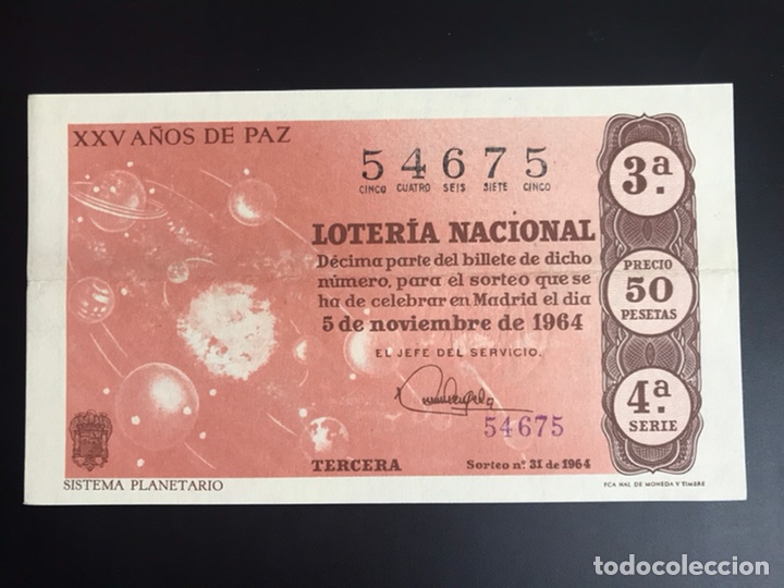 Loterie Nationale: Loteria A&ntilde;o 1964 sorteo 31 Serie 4