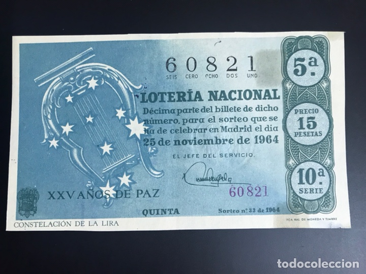 Loterie Nationale: Loteria A&ntilde;o 1964 sorteo 33