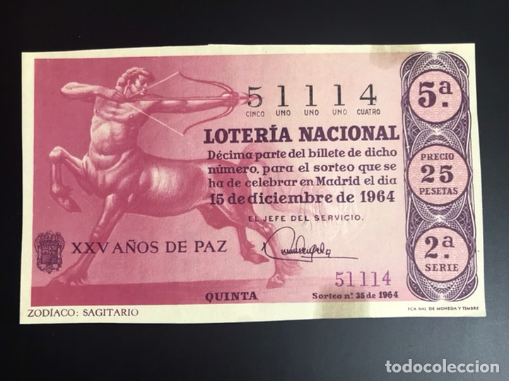 Loterie Nationale: Loteria A&ntilde;o 1964 sorteo 35