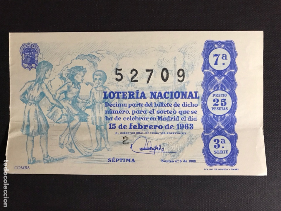 Loter&iacute;a Nacional: Loteria A&ntilde;o 1963 sorteo 5 Serie 3