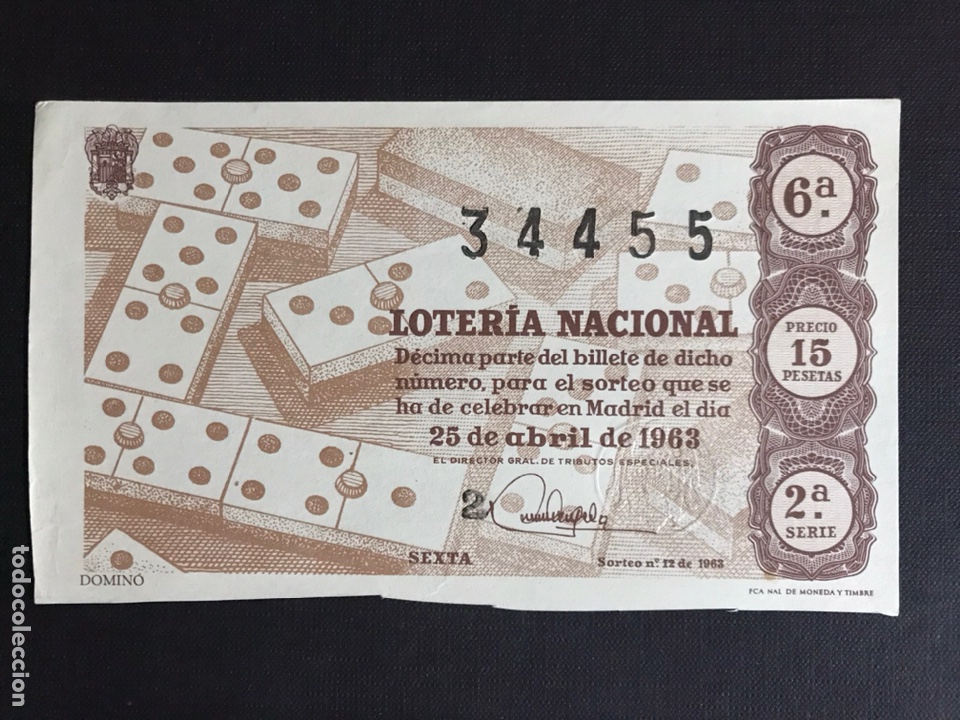 Loter&iacute;a Nacional: Loteria A&ntilde;o 1963 sorteo 12 Serie 2