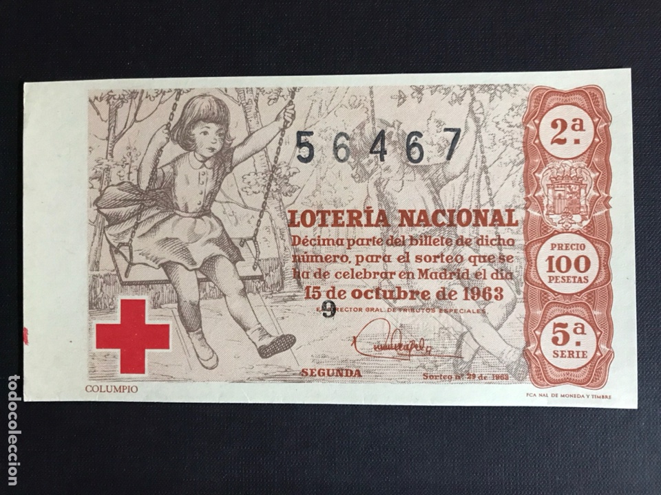 Nationale spanische Lotterie: Loteria A&ntilde;o 1963 sorteo 29