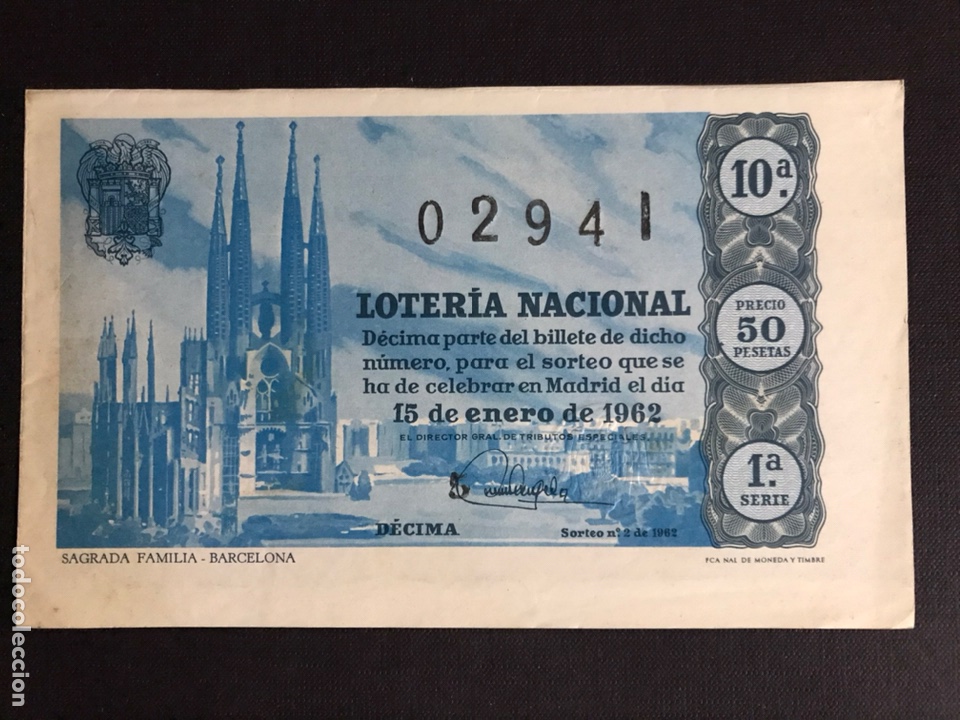 Nationale spanische Lotterie: Loteria A&ntilde;o 1962 sorteo 2