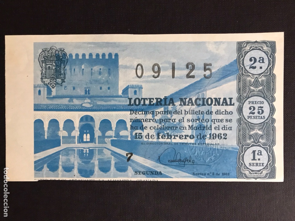 Nationale spanische Lotterie: Loteria A&ntilde;o 1962 sorteo 5