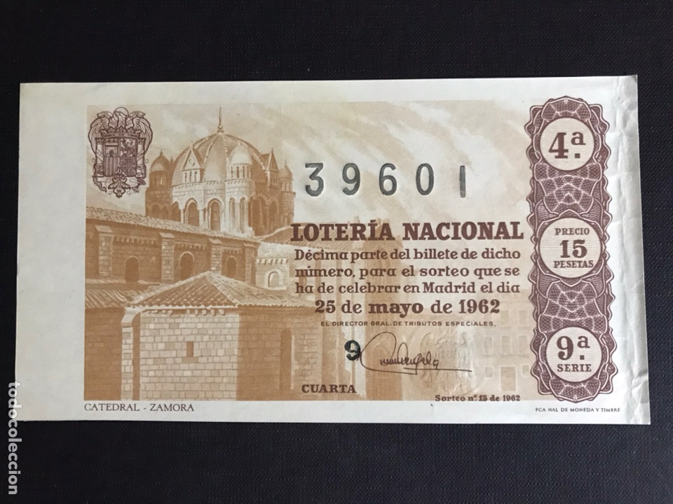 Nationale spanische Lotterie: Loteria A&ntilde;o 1962 sorteo 15