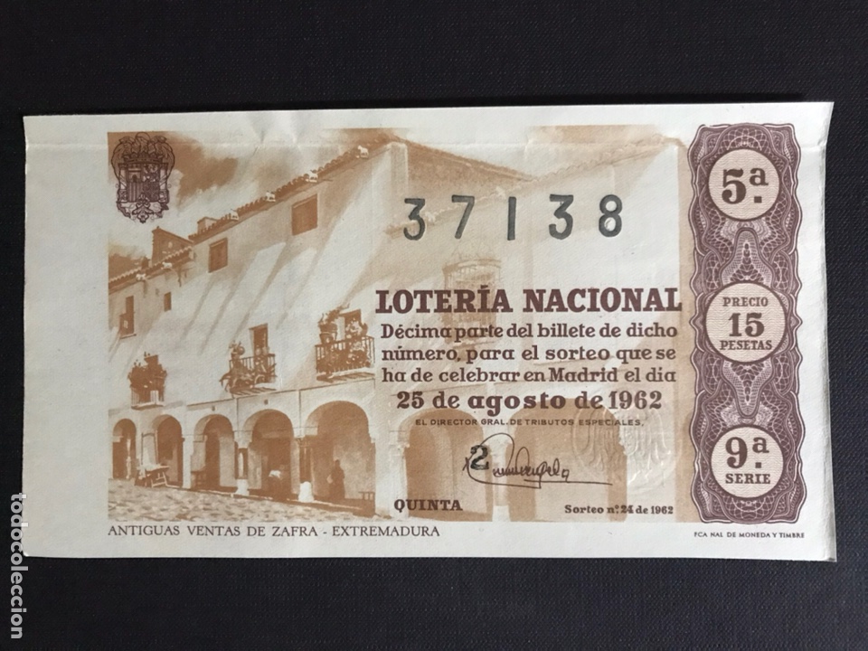 Nationale spanische Lotterie: Loteria A&ntilde;o 1962 sorteo 24