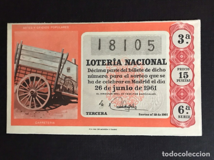 Nationale spanische Lotterie: Loteria A&ntilde;o 1961 sorteo 18