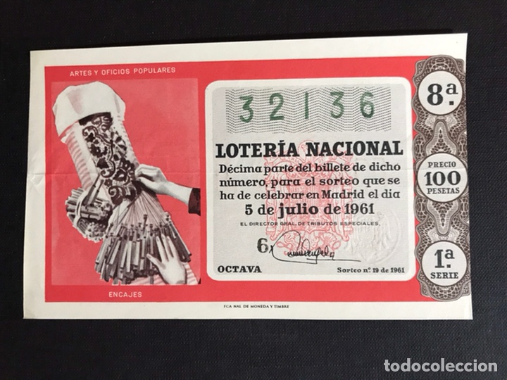 Nationale spanische Lotterie: Loteria A&ntilde;o 1961 sorteo 19