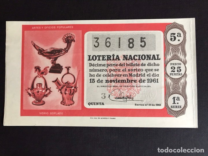 Nationale spanische Lotterie: Loteria A&ntilde;o 1961 sorteo 32